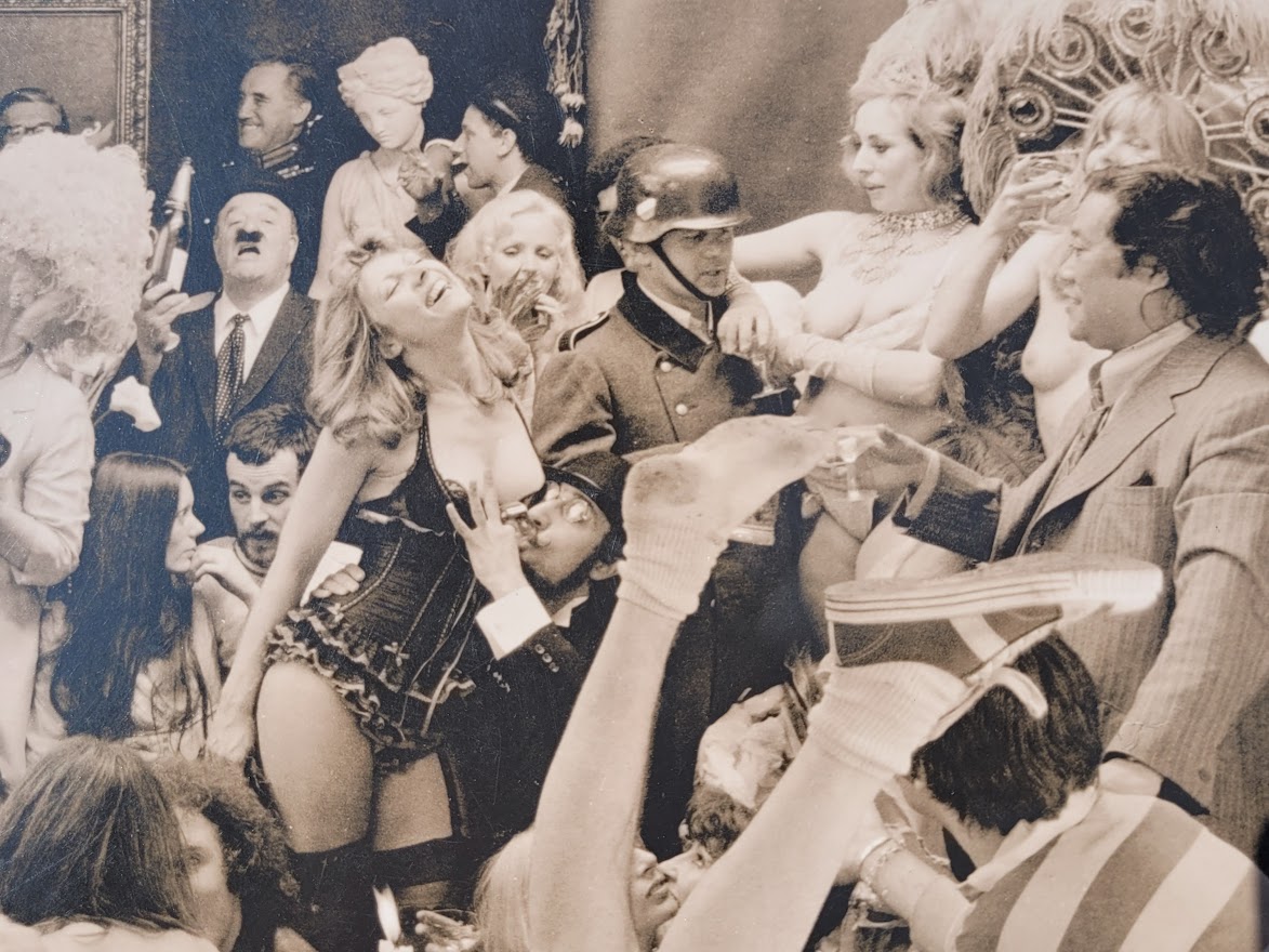 Fernet-Branca banquet group photo-shoot, sepia-toned Kodalith authentic darkroom print by Michael Joseph