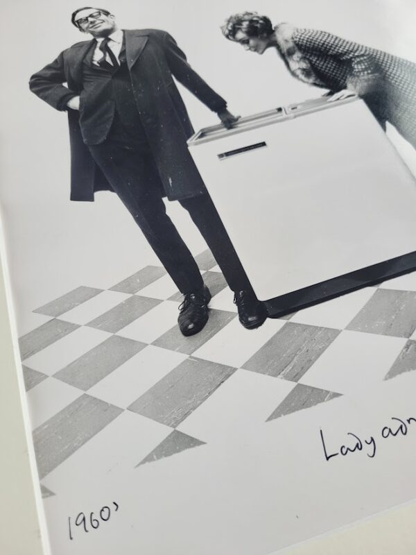 Stereotypical salesman and female shopper Daz washing powder advert test print by Michael Joseph
