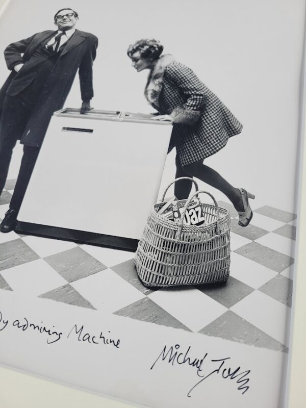 Stereotypical salesman and female shopper Daz washing powder advert test print by Michael Joseph