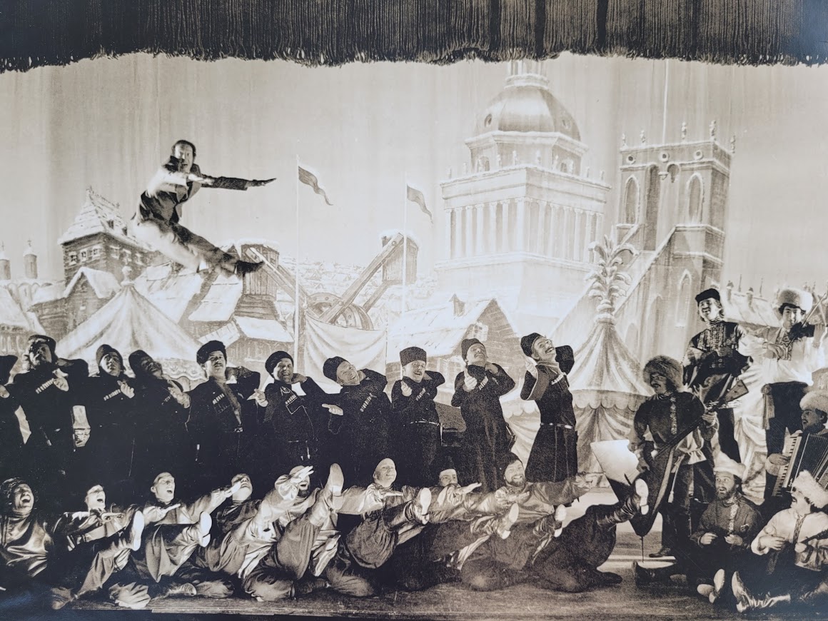 Eristow Vodka advert, russian dancers in the theatre test print, black and white by Michael Joseph