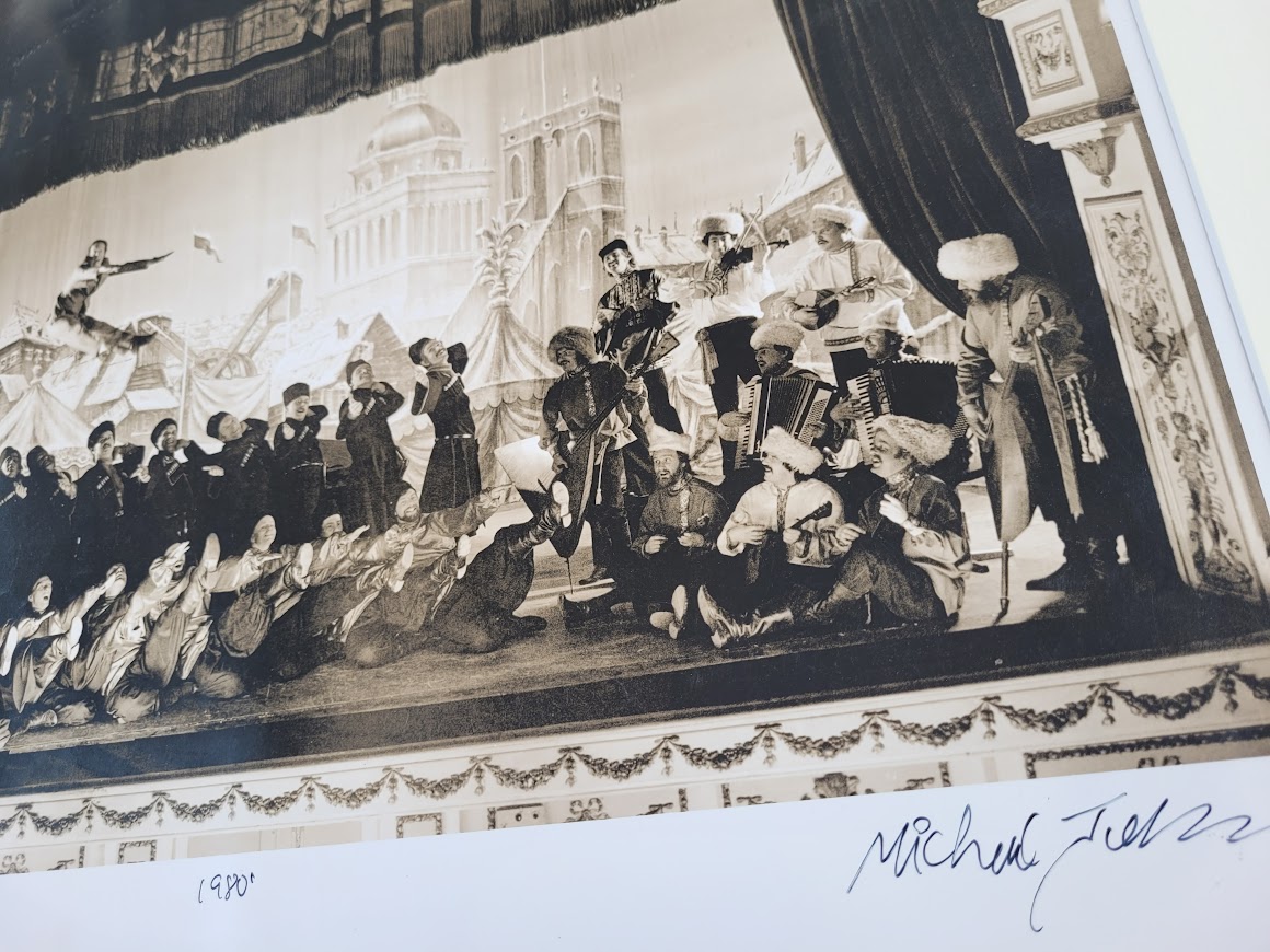 Eristow Vodka advert, russian dancers in the theatre test print, black and white by Michael Joseph