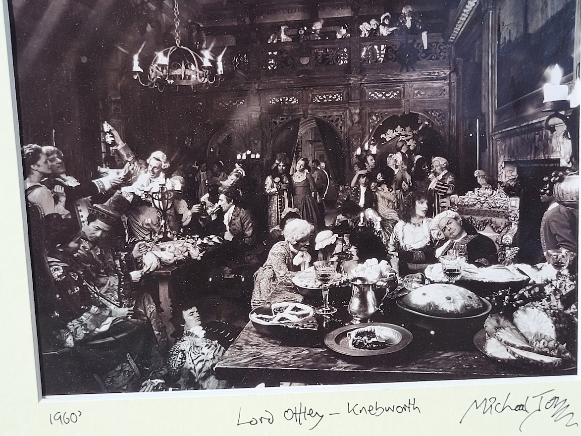 Lord Offley orgy, merrily drinking Port with his friends, black and white by Michael Joseph