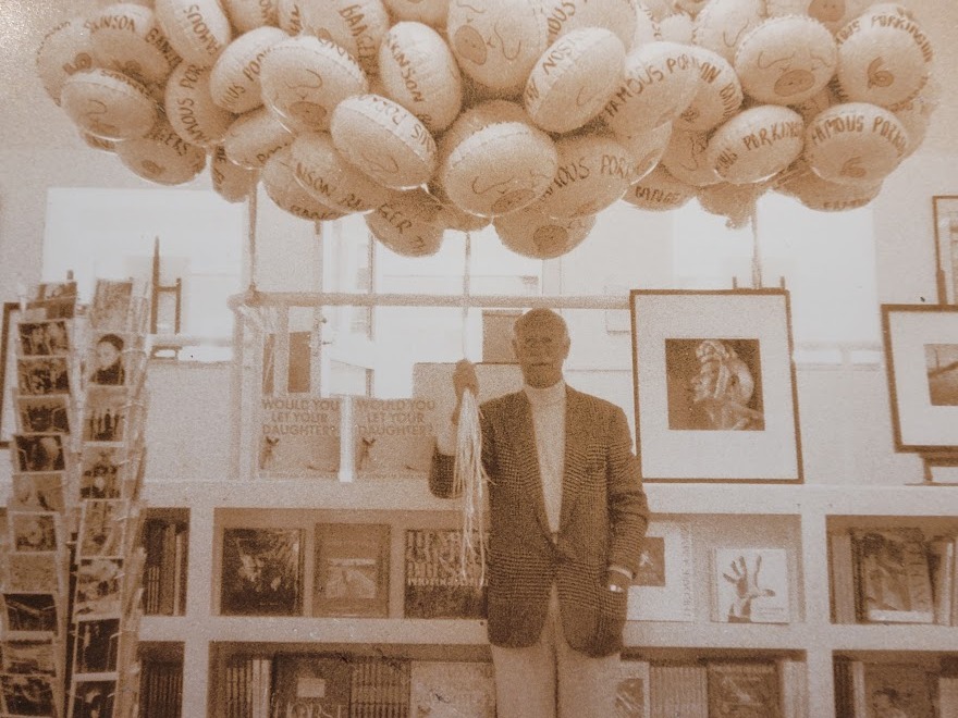 Norman's balloons - Parks in pink at the Porkinson sausages launch at Hamilton's Gallery London by Michael Joseph