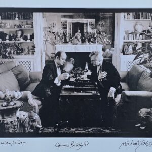 Bubbly ad - pair of men playing backgammon in a living room drinking champagne by Michael Joseph