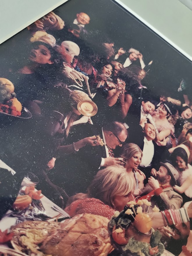 Fernet-Branca orgie group photoshoot, banquet with sixty people having a really great time, by Michael Joseph