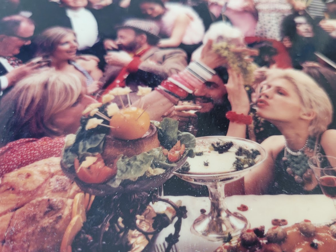 Fernet-Branca orgie group photoshoot, banquet with sixty people having a really great time, by Michael Joseph