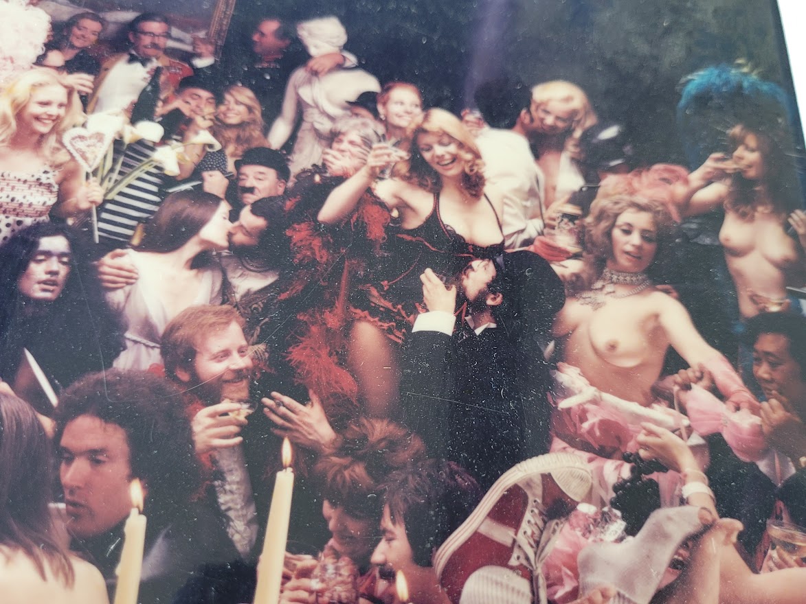 Fernet-Branca orgie group photoshoot, banquet with sixty people having a really great time, by Michael Joseph