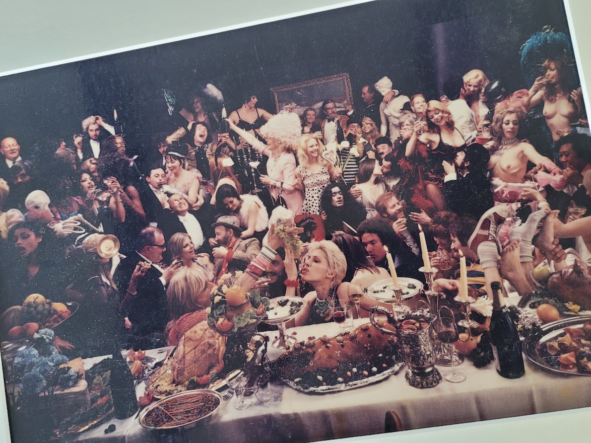 Fernet-Branca orgie group photoshoot, banquet with sixty people having a really great time, by Michael Joseph