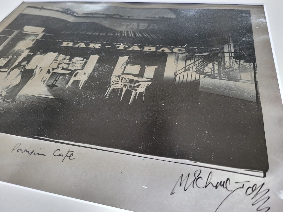 Bar tabac, arty print poetic version of a french cafe by Michael Joseph