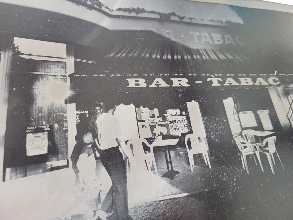 Bar tabac, arty print poetic version of a french cafe by Michael Joseph
