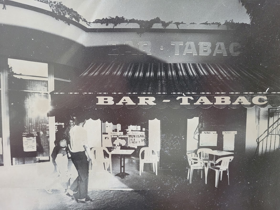 Bar tabac, arty print poetic version of a french cafe by Michael Joseph