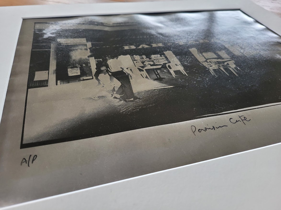 Bar tabac, arty print poetic version of a french cafe by Michael Joseph