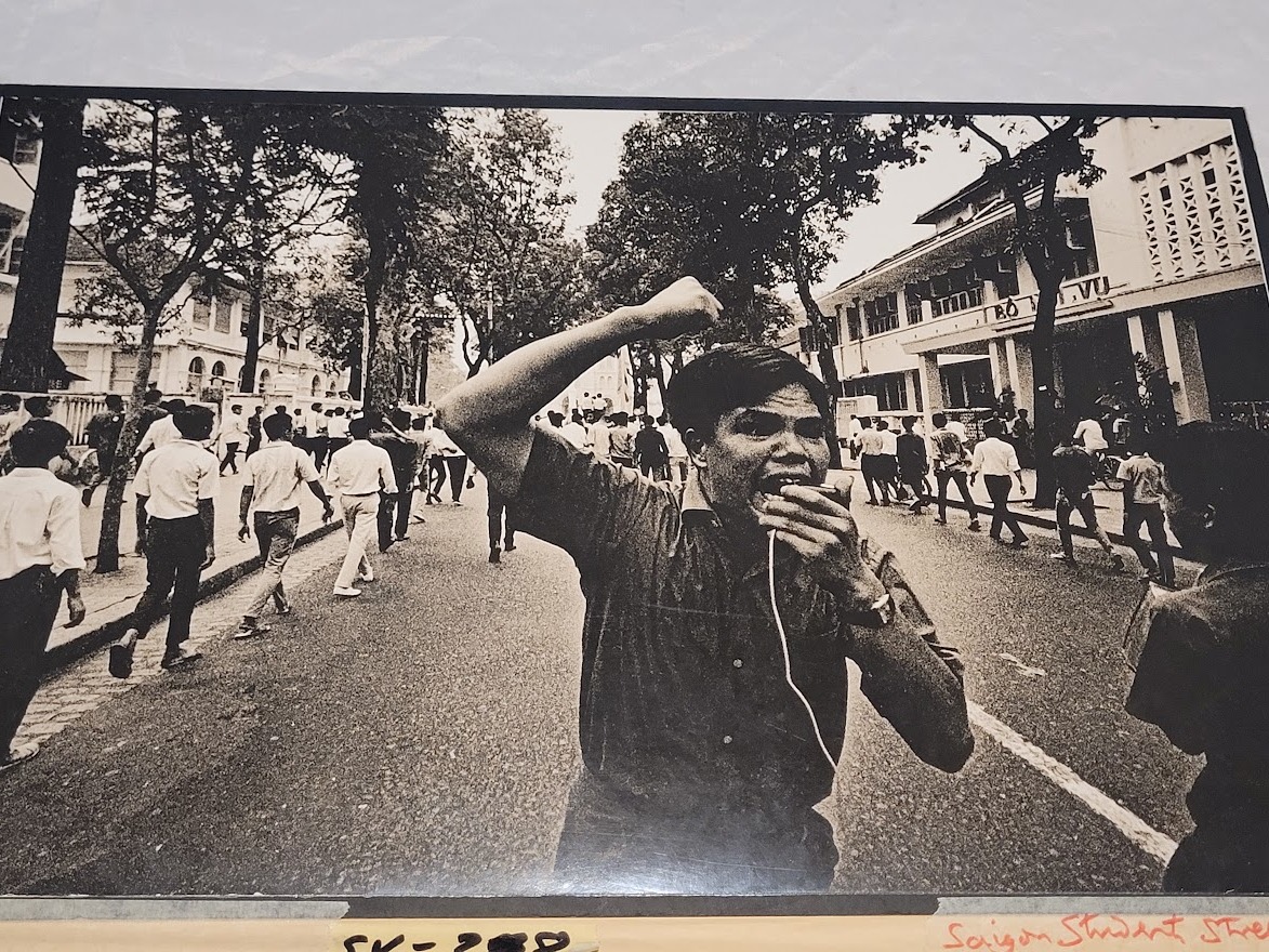 South Vietnam, anxious student rebel guardian newspaper photo from reportage by Michael Joseph
