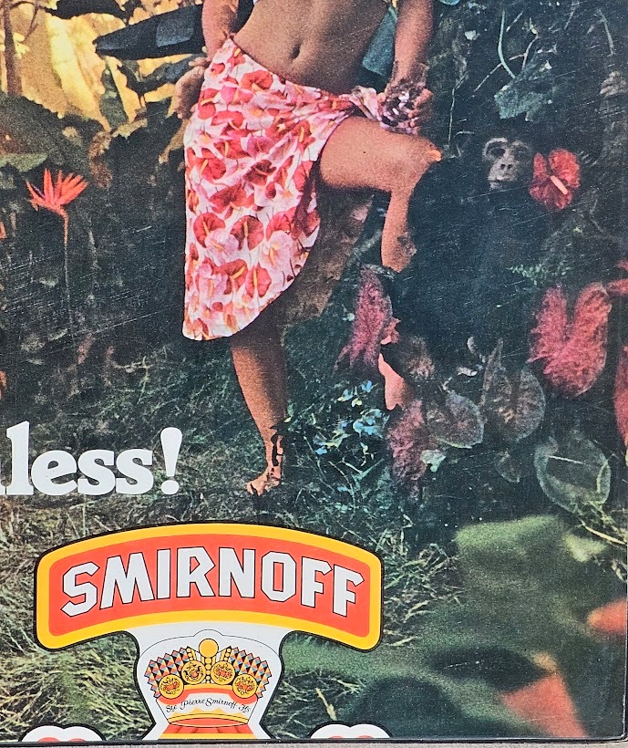 Swinging and Smirnoff, leave me breathless, Tarzan Jane vodka advert, lurking in the woods by Michael Joseph