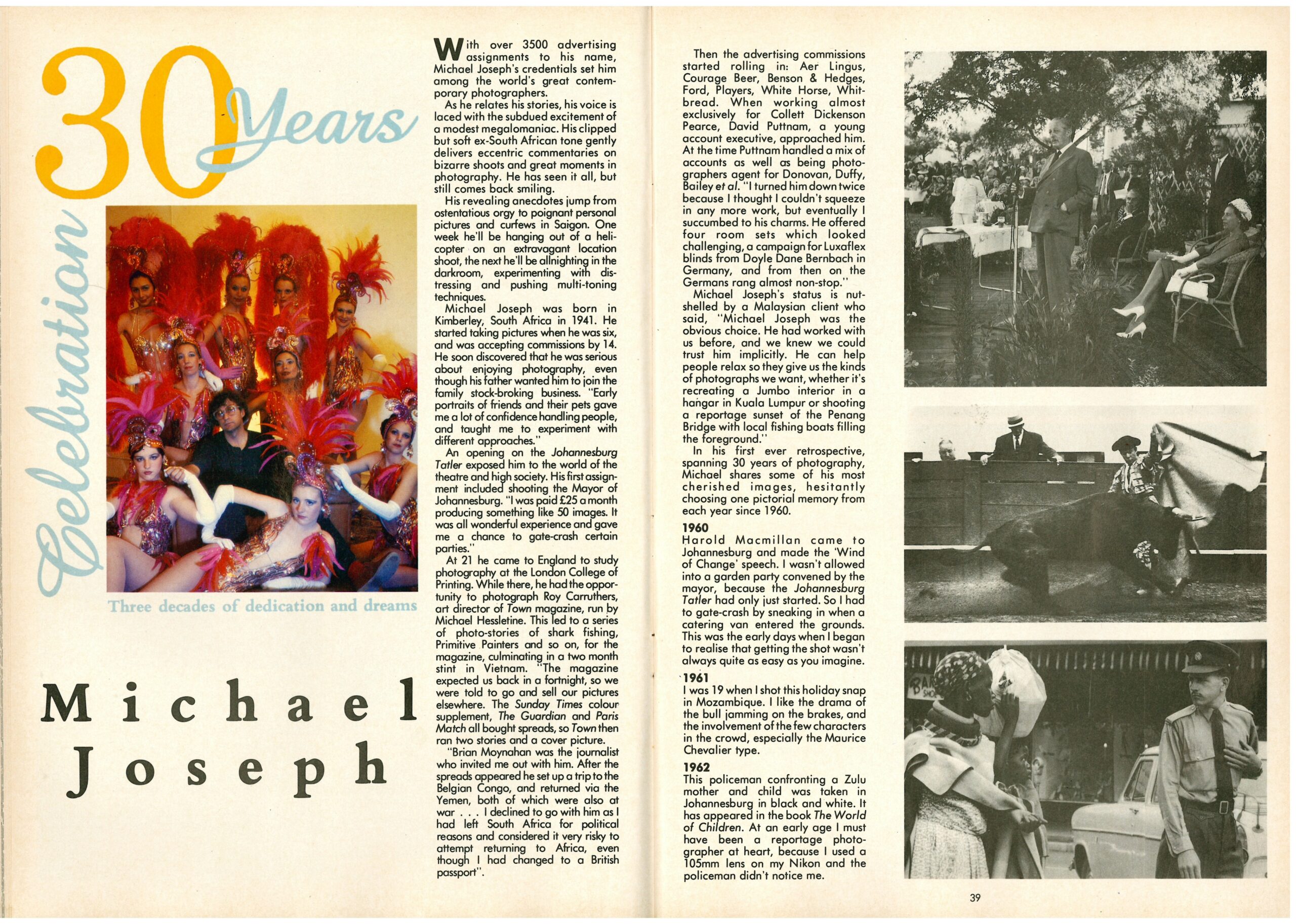 Pic Magazine, article about the work of Michael Joseph, London Advertising Photographer (text in english)