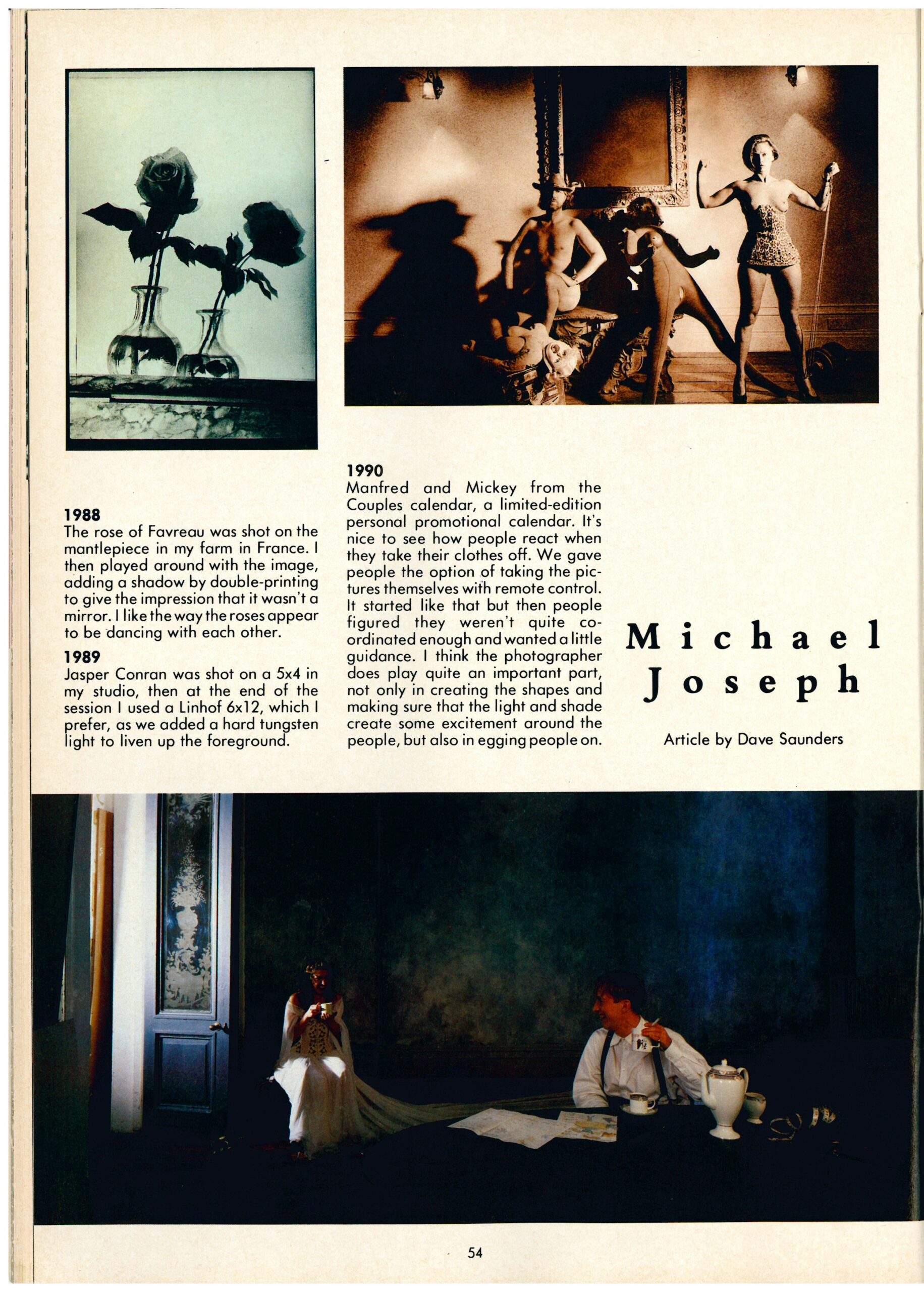 Pic Magazine, article about the work of Michael Joseph, London Advertising Photographer (text in english)