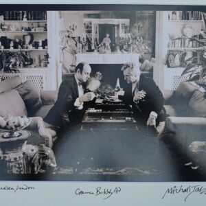 Ménage à trois or quiet backgammon evening, brown-toned darkroom print from the seventies by Michael Joseph