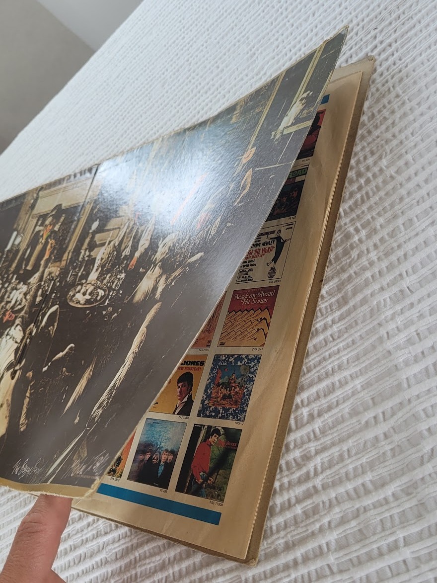 Album Vinyl Beggars Banquet - signé par le photographe, musique par les Rolling Stones, photo prise à Sarum Chase