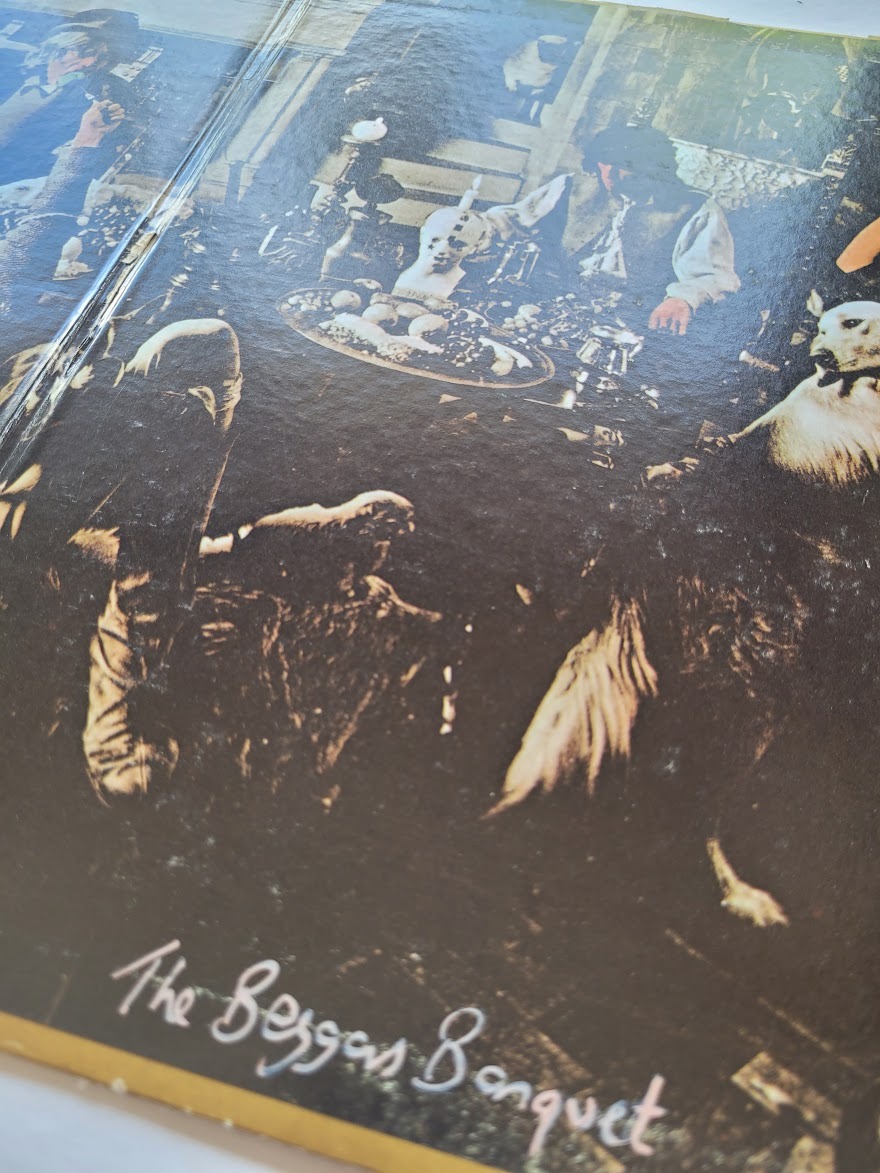 Album Vinyl Beggars Banquet - signé par le photographe, musique par les Rolling Stones, photo prise à Sarum Chase