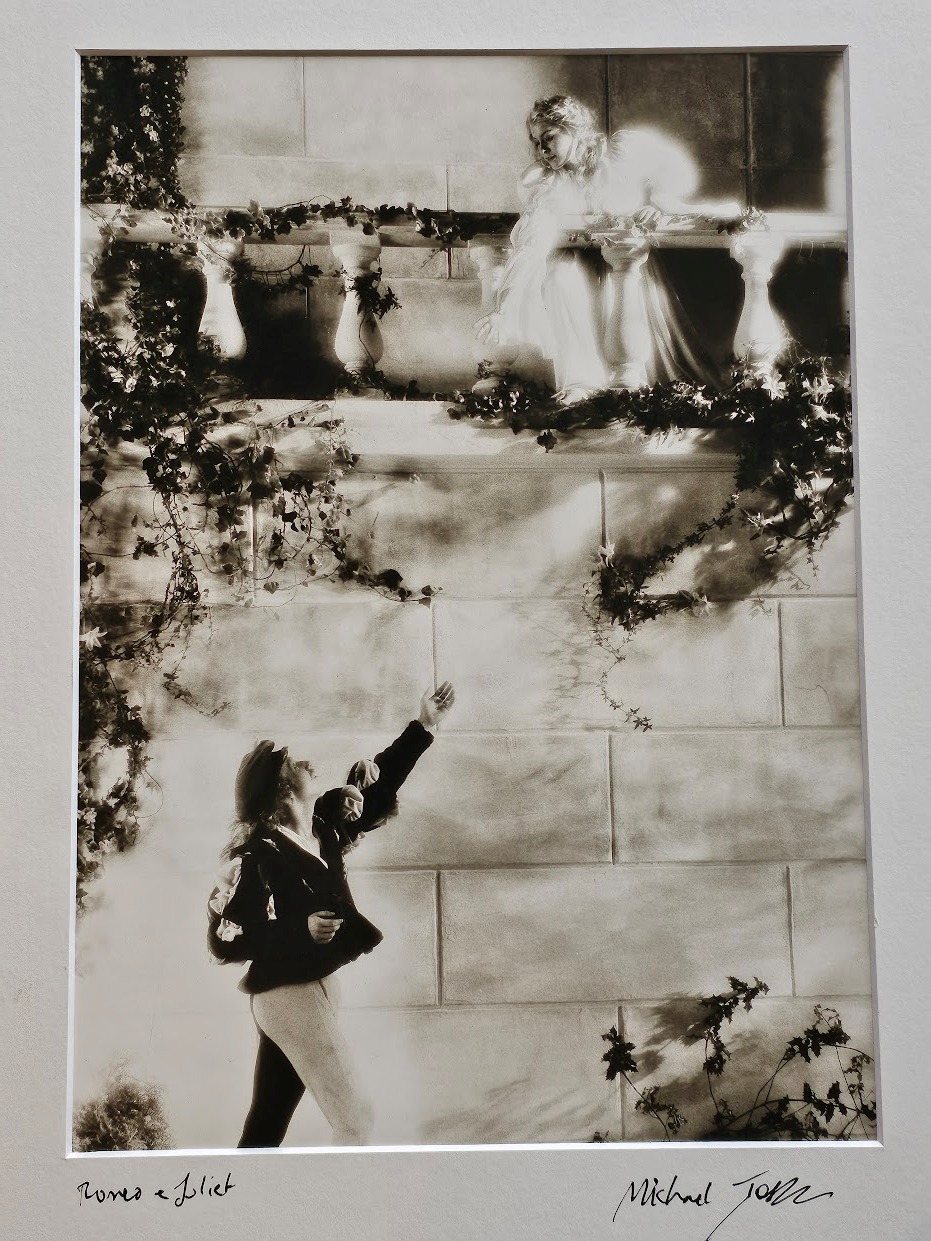 Romeo and Juliette, balcony recreation of a scene from Shakespeare's play - darkroom print by Michael Joseph