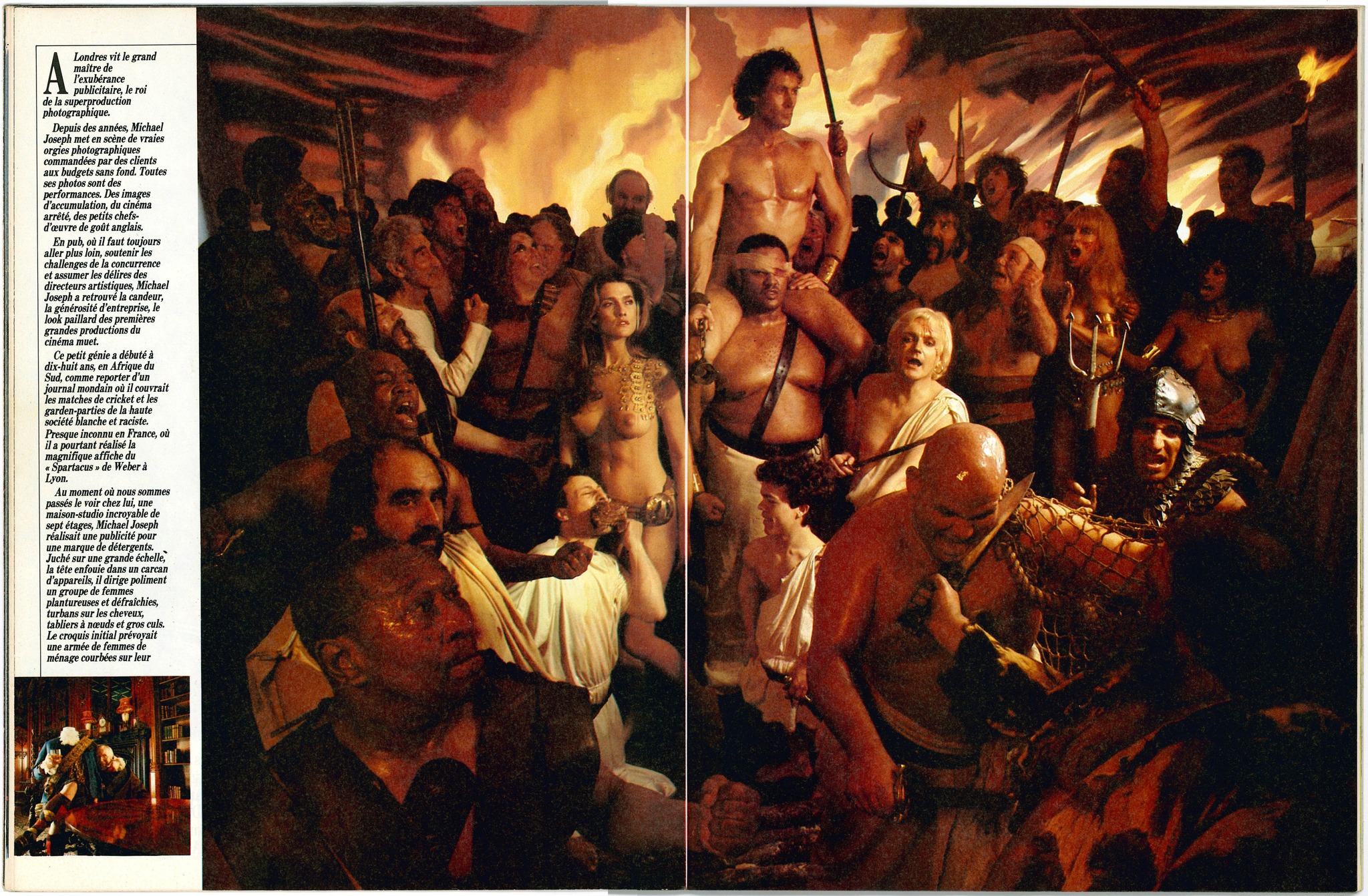 Michael Joseph, Photographe Publicités Londres - Article dans Echo des Savanes - magazine francophone