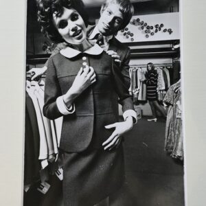 Sixties Couple in Clothes Shop, authentic black and white darkroom print, by Michael Joseph