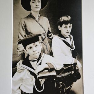 Sailor boys with their mother, sepia tone by Michael Joseph