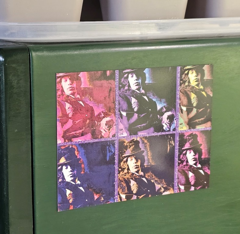 Magnet Mick Six times façon Warhol, Aimant photo par Michael Joseph - avec extrait de chanson Rolling Stones