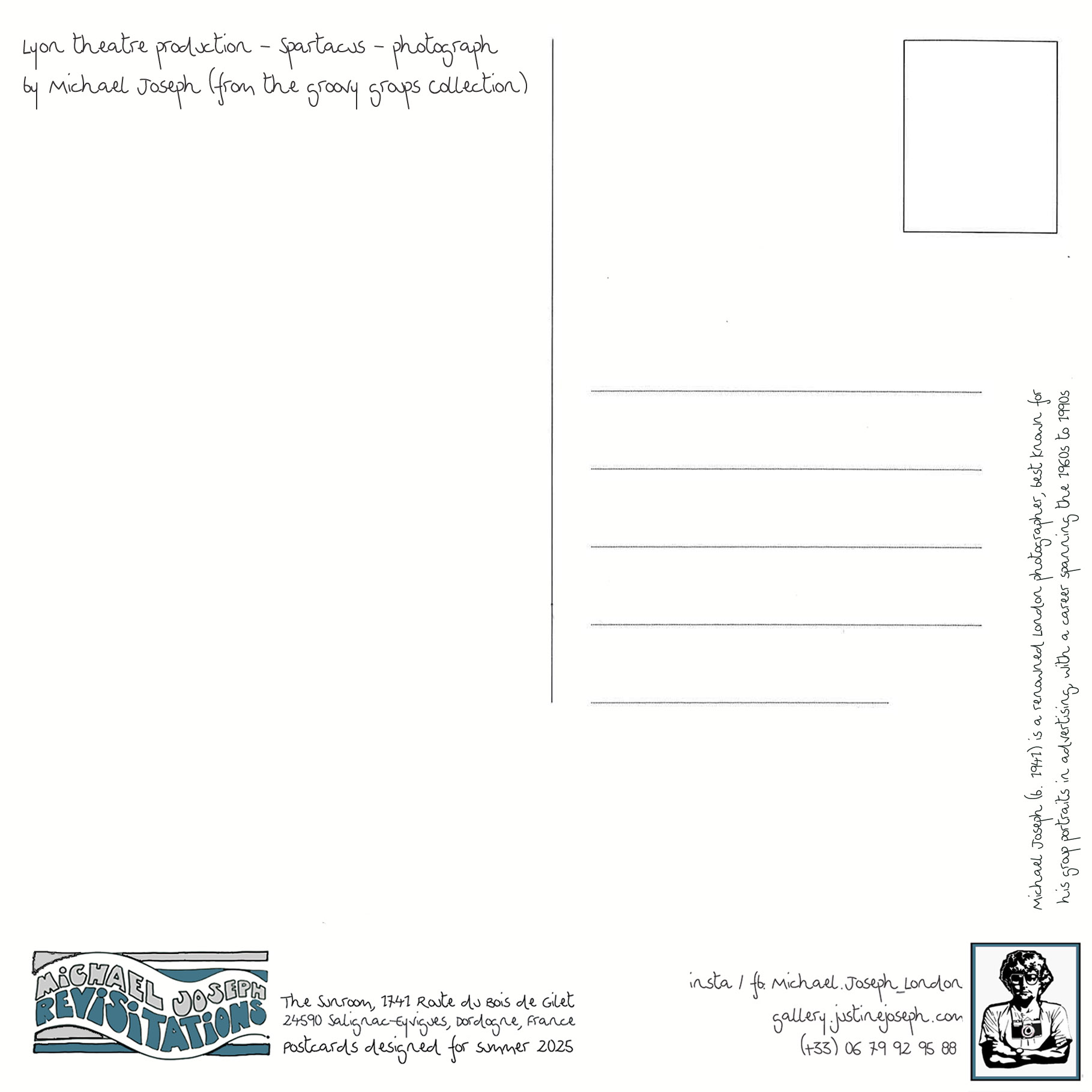Spartacus, la Révolte en Chair et Feu, Carte postale de Michael Joseph