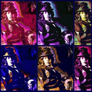 "Jagger en Six Couleurs" Carte Postale de Michael Joseph