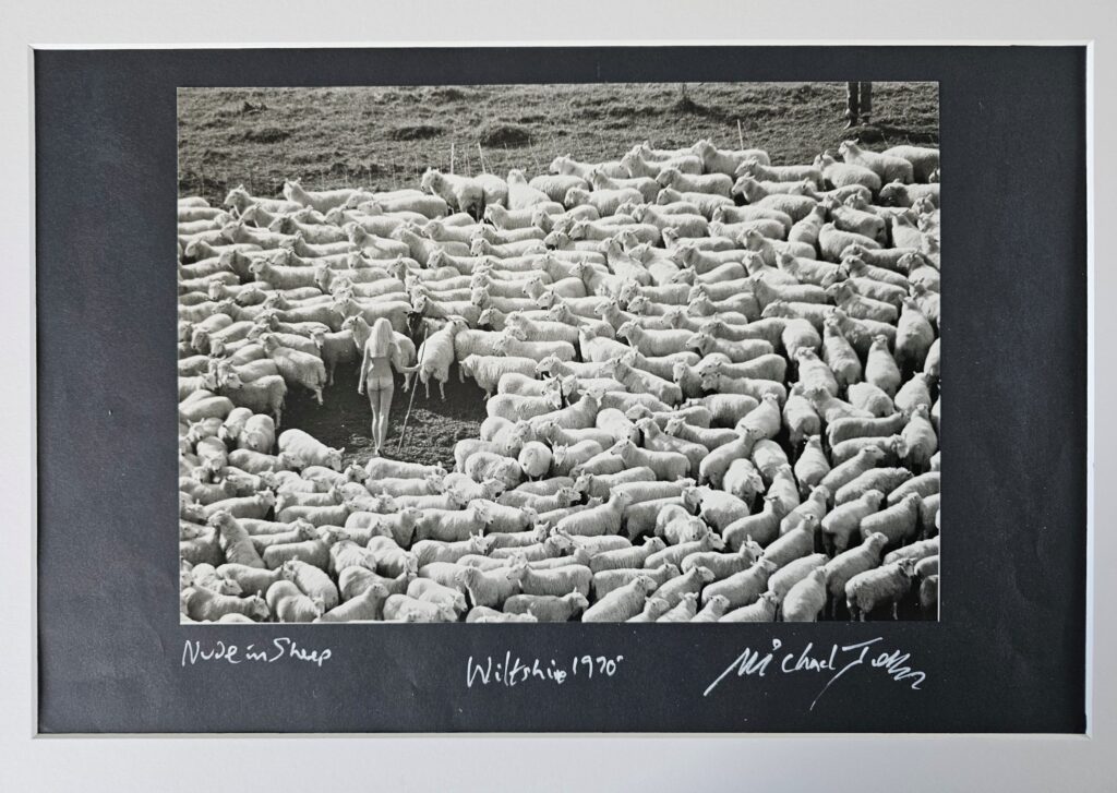 La bergère nue et entourée de moutons, tirage chambre noire, sans avoir été recadrée par Michael Joseph