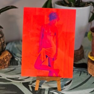 Nivea Frontal - Red glossy print on aluminium, from an original negative by Michael Joseph