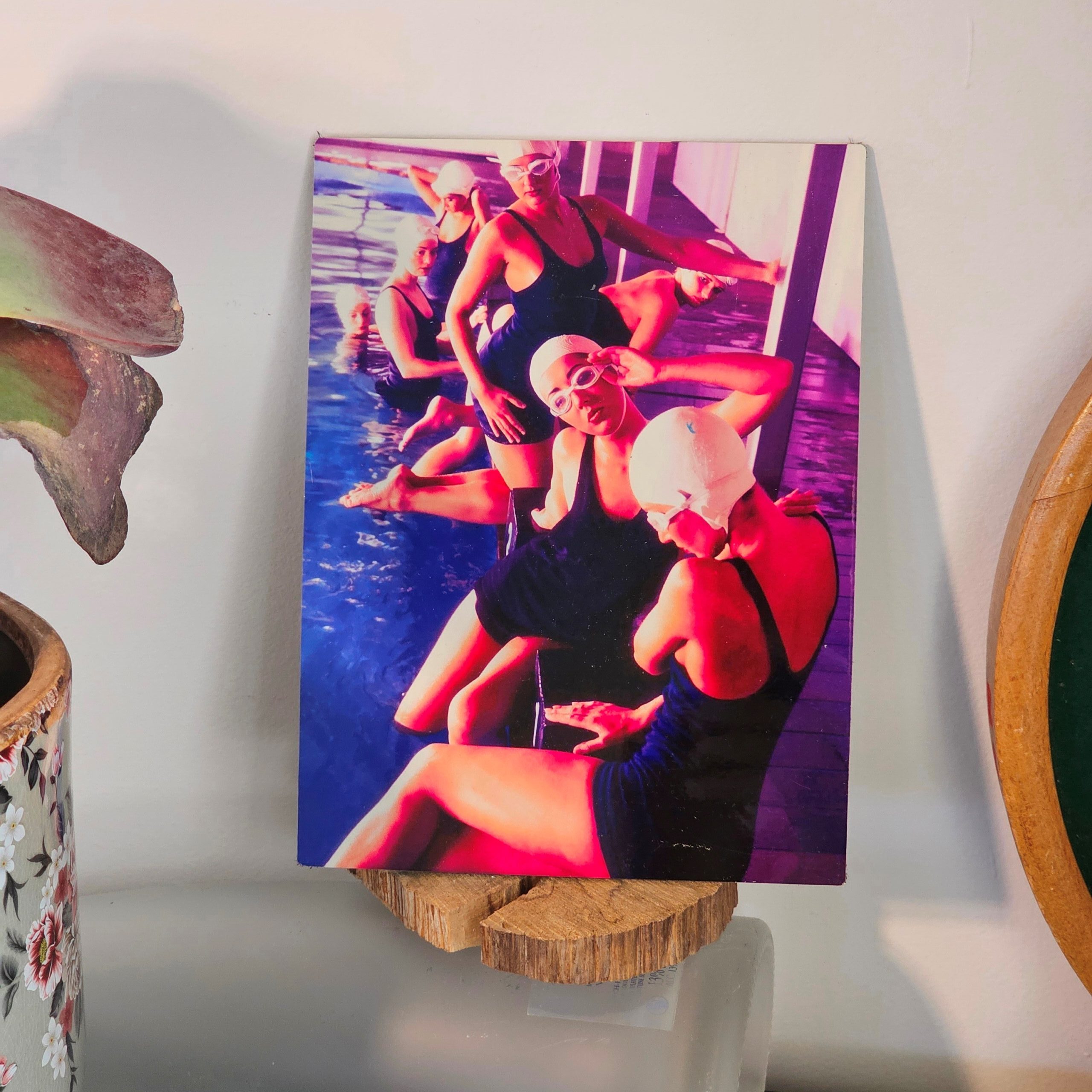 Pool ladies resting in their cozzies - small format on aluminium, gloss finish, by Michael Joseph