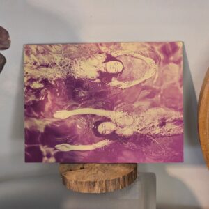 Swimming opposite, soft violet edition, pool ladies print on aluminium, matt finish photo by Michael Joseph