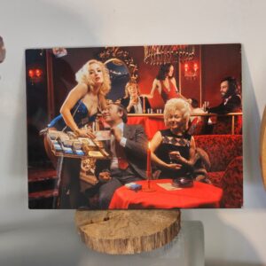 Husband's cleavage delight - rich colour edition - aluminium, glossy finish, photo by Michael Joseph