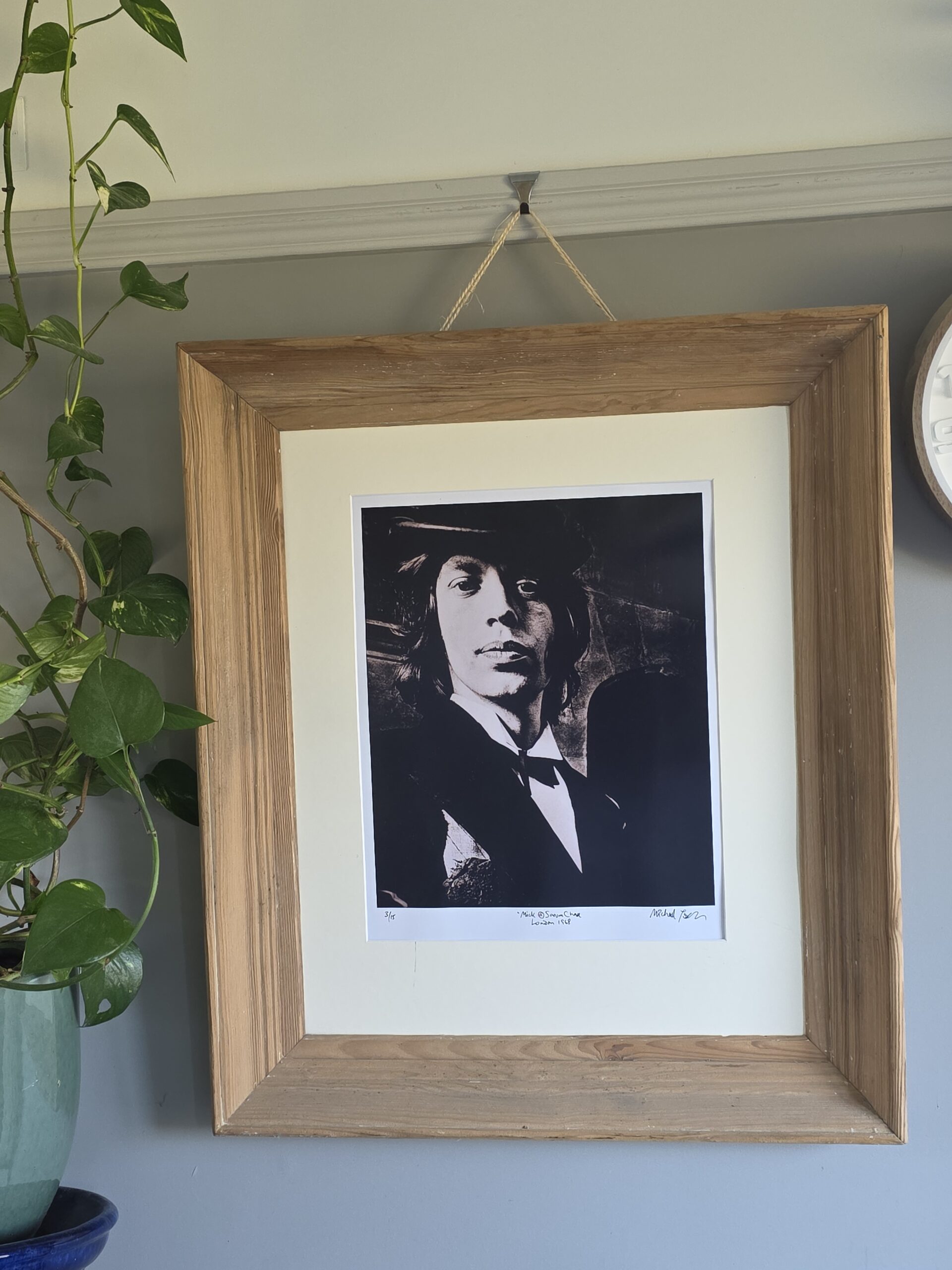 Portrait de Mick Jagger  - tirage en noir et blanc des années 90 - Michael Joseph