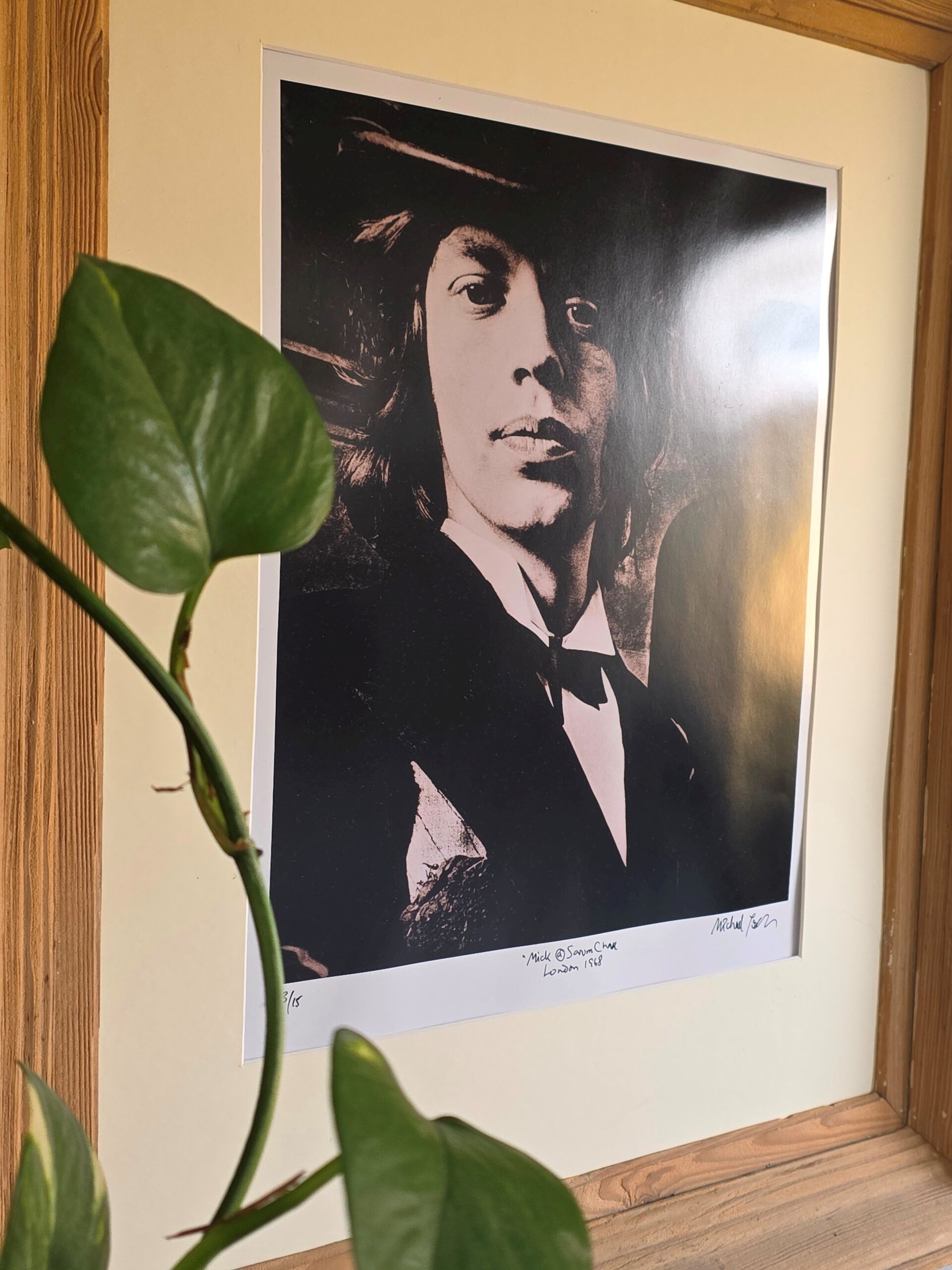 Portrait de Mick Jagger, tirage en noir et blanc