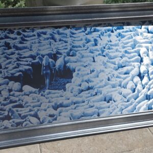 Nude in Sheep, print on aluminium, Michael Joseph