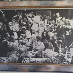 Fernet Branca Judy Eating Grapes - Black and White print on aluminium, Michael Joseph