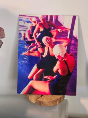 Pool ladies resting in their cozzies - small format on aluminium, gloss finish, by Michael Joseph