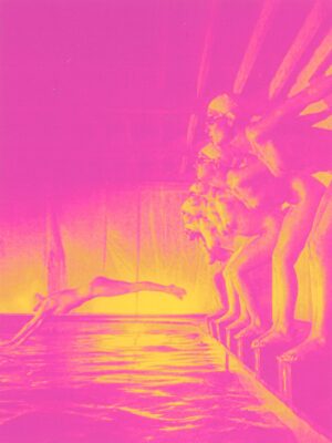 False start, gloss finish, pink & orange, print on aluminium, photo by Michael Joseph