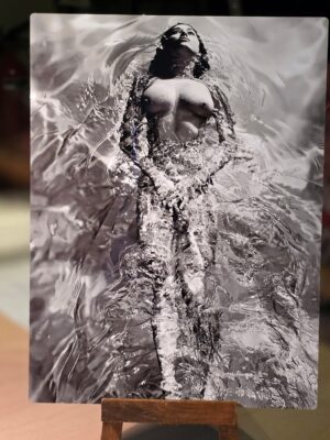 Solo swimmer - black and white, gloss finish Print on aluminium, photo by Michael Joseph