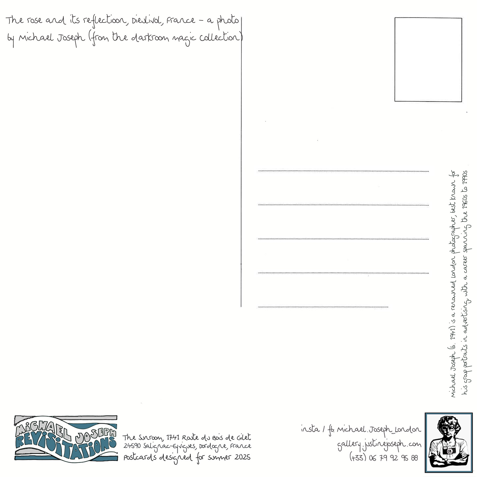 Rose et son reflet, Carte Postale de Michael Joseph – Image 2