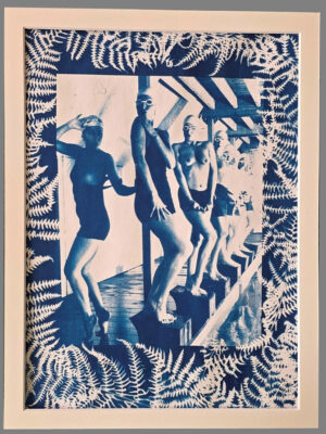 Hand on Hip – Pool Ladies Photo Shoot – Unique Fern Cyanotype