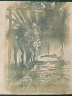 False Start – Pool Ladies Photo Shoot – Honesty Cyanotype