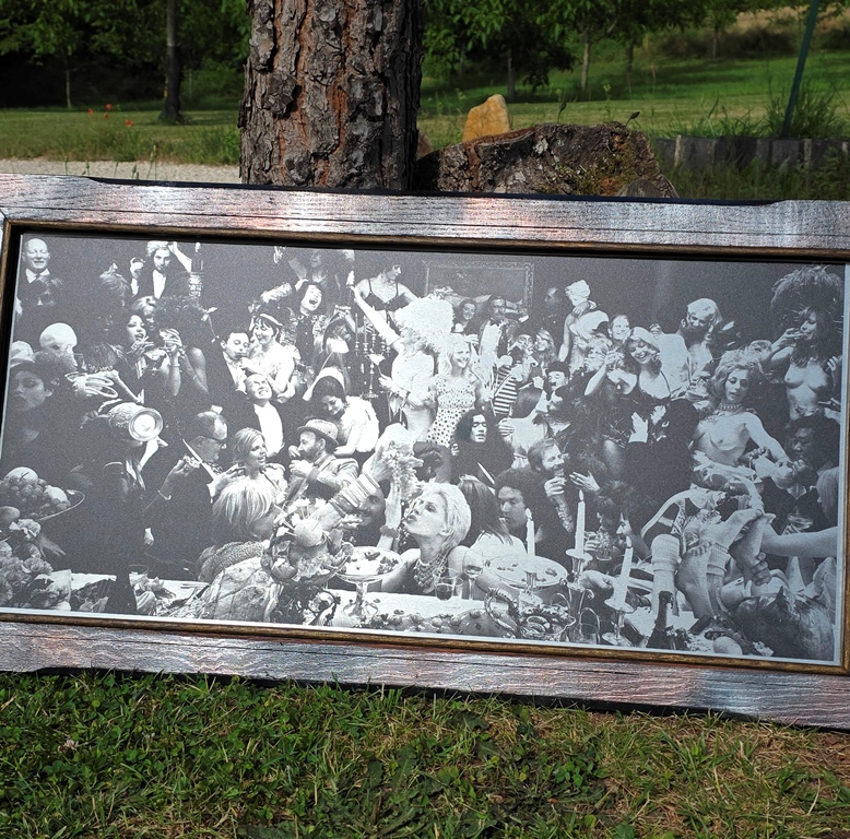 Fernet Branca Judy Eating Grapes - Black and White on aluminium, photo by Michael Joseph - Image 3