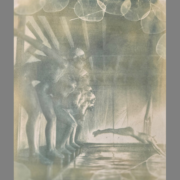 False Start – Pool Ladies Photo Shoot – Honesty Cyanotype - Image 2