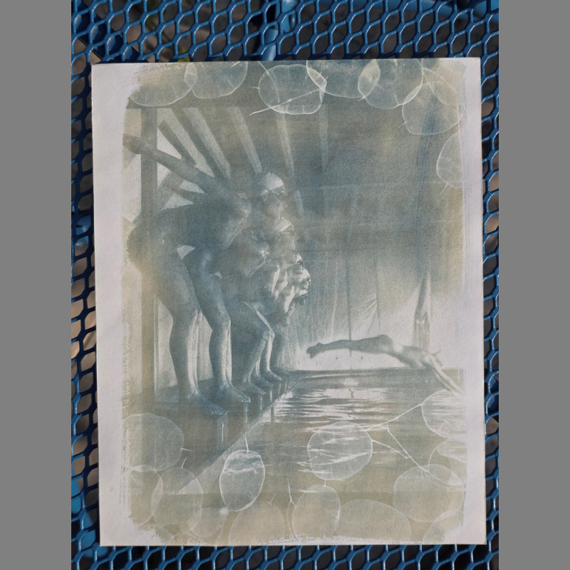 False Start – Pool Ladies Photo Shoot – Honesty Cyanotype - Image 3
