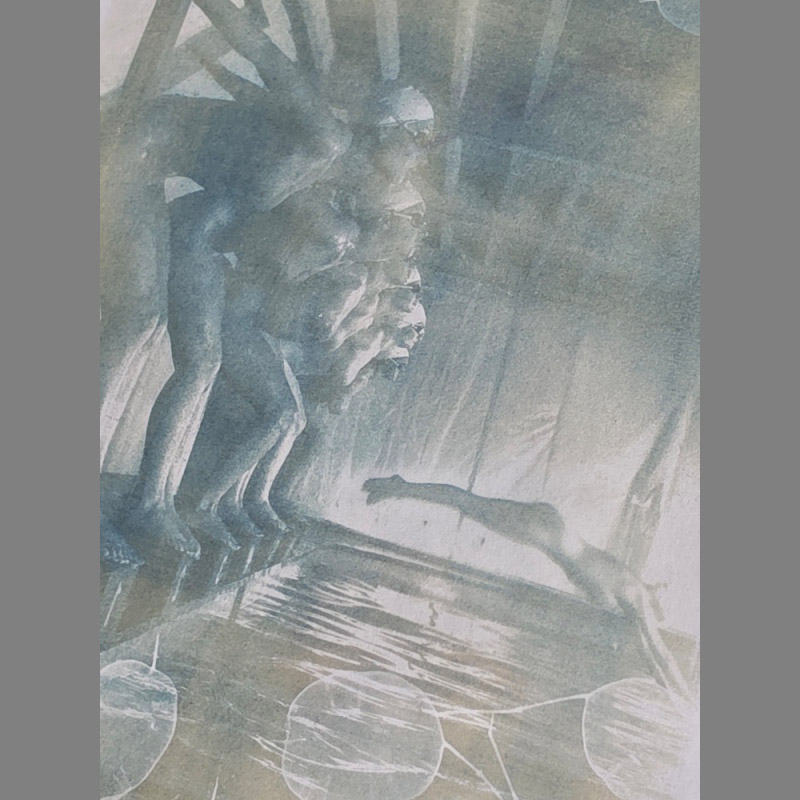 False Start – Pool Ladies Photo Shoot – Honesty Cyanotype - Image 6