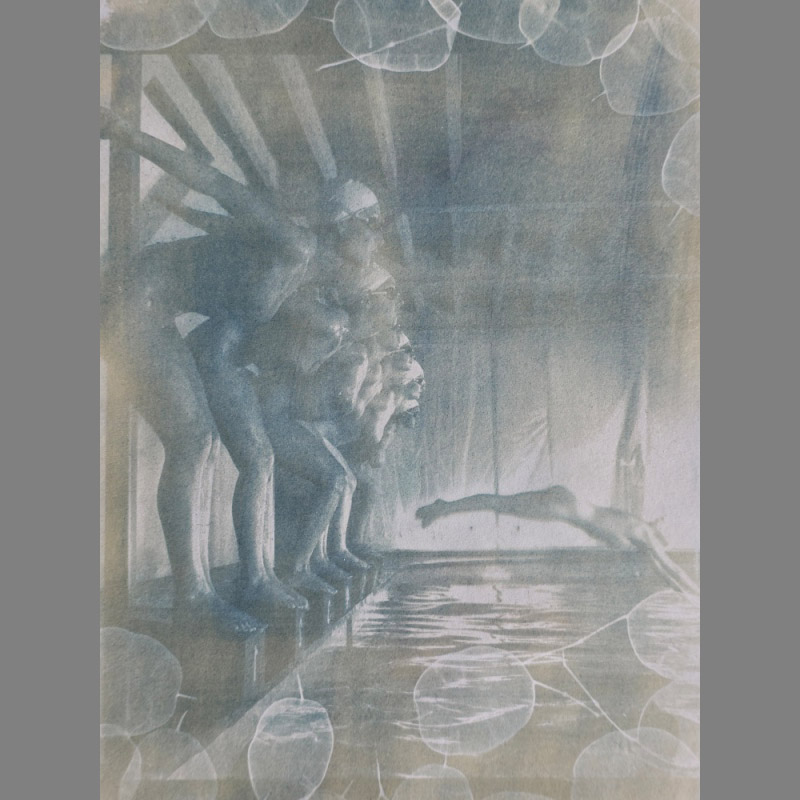 False Start – Pool Ladies Photo Shoot – Honesty Cyanotype - Image 4
